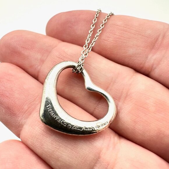 Tiffany & Co Womens Sterling Silver Elsa Peretti Heart Pendant 18" Necklace - Picture 3 of 5